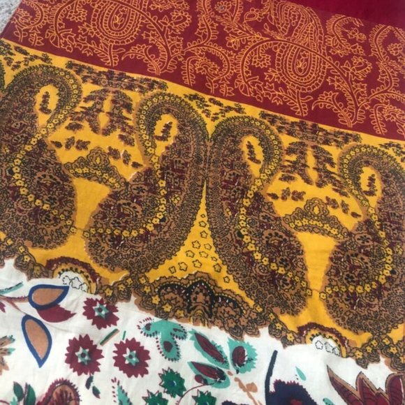 PIER 1 IMPORTS Multi-Color‎ Paisley Stripes TABLE RUNNER 72” x 13” Fall winter - Picture 2 of 14